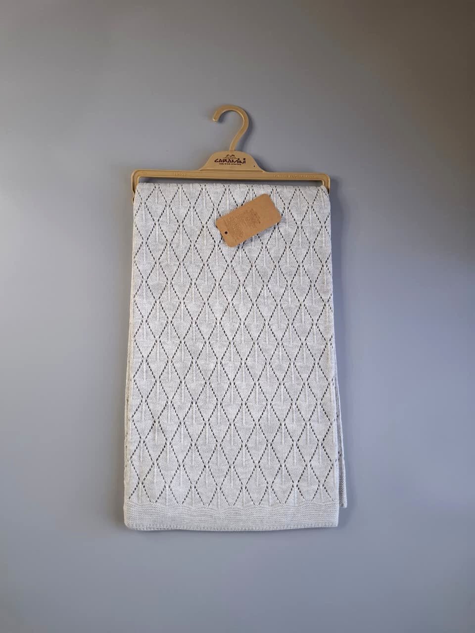 light wool blanket grey Customized baby set by Yara's Embroidery Lebanon - ملابس بيبي مخصصة في لبنان